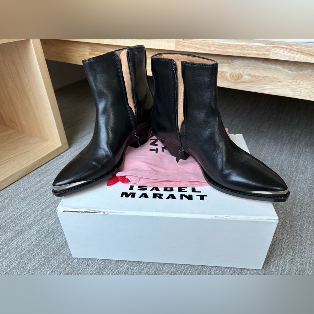 Isabel Marant Adnae Black Western Ankle Boots